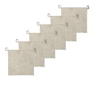 Atout Ciel - Juego de 6 Almohadillas de Silla Bicolor con rasguño de Tela Impermeable, 40 x 40 x 4 cm, Color Beige