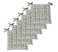 Atout Ciel - Juego de 6 Almohadillas de Silla cuadradas, Bicolor 40 x 40 cm, Color Caqui Impreso/Liso