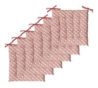 Atout Ciel - Juego de 6 Almohadillas de Silla cuadradas, Bicolor 40 x 40 cm, Terracota, Impreso, Liso