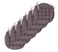 Atout Ciel - Juego de 6 Almohadillas de Silla Redondas, Bicolor (40 cm, Color Gris y Antracita)