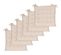 Atout Ciel - Juego de 6 Almohadillas para Silla cuadradas, Bicolor 40 x 40 cm, Color Beige y Gris