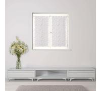 Atout Ciel - Par de visillos Bordados con Pasa-Tringle listos para Colocar, 2 x 60 x 120 cm, Blanco/Gris