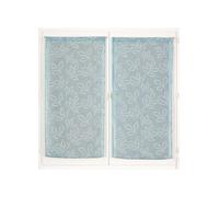 Atout Ciel - Par de visillos con Efecto Lino, Estampado de Borrador, Acabado de Pasa-Tringle, 2 x 60 x 120 cm listos para Colocar, Color Azul
