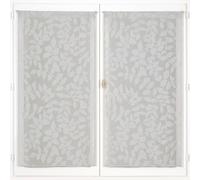 Atout Ciel - Par de visillos, diseño de Hojas, con Pasa-Tringle listos para Colocar, 2 x 60 x 160 cm, Gris Claro