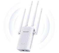 Atoveir Repetidor WiFi, Amplificador de Señal WiFi Potente con Diseño Ultradelgado, 2.4 GHz Amplificador WiFi, Fácil de Instalar Extensor de WiFi, con Puerto LAN, Blanco