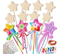 atoylink Kits de manualidades para niñas, 12 varitas de princesa de hadas, haz tu propia varita mágica, suministros de fiesta para niños de 3 a 8 años