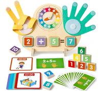 Atoylink Montessori Juguetes de Madera, Juego Matematicos para Niños Contar de Dedo Aprender Juguetes Pedagógicamente Primaria Temprano Matemáticas Educativos Regalos para Niños 3 4 5 6 7 8 Años