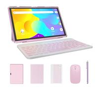 ATOZEE Tableta 2 en 1 Android 14 tabletas con teclado de 10 pulgadas, incluye funda para lápiz capacitivo de ratón, 6000 mAh, 6 GB, RAM, 32 GB ROM, 1024 GB, tableta expandible, cámara dual de 2 MP+8