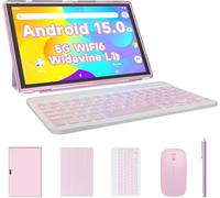 ATOZEE Tableta 2 en 1 Android 15 tabletas con teclado de 10 pulgadas, incluye funda para lápiz capacitivo de ratón, 6000 mAh, 8 GB de RAM, 32 GB de ROM, 1024 GB, tableta expandible, cámara dual de 2