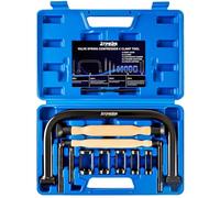 ATPEAM Compresor de Muelles Amortiguador con Herramienta de Lapeado de Válvulas, Kit Completo para Reparación de Coches y Motos, Incl. 5 Piezas de presión Intercambiables de 16-30 mm (12 Piezas)