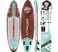 ATPROSS Tabla Hinchable de Paddle Board de 350x89x15cm, Tabla de Pie Hinchable Extra Ancha para Adultos con Kit de Accesorios SUP Premium y Mochila, Kayak Hinchable con Plataforma Antideslizante