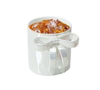 Atractiva taza de lijado de cinta | Apta para lavavajillas estética asa de lazo, versátil recipiente para beber de gran volumen para uso en cocina adecuado para zumo de naranja y café con leche