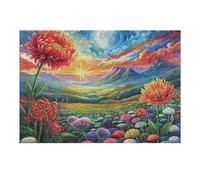 Atractivo Campo de Amapolas Rural Campo Naturaleza Salvaje Bonita Vibrante Puzzle 300 Piezas para Adultos Divertido Estimulante Y Creativo Actividades Calmas 300 PCS（40x28cm）