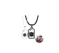 Atractivo colgante magnético en forma de corazón con diseño de rompecabezas de cámara, proyección personalizada, collar para pareja, regalo de Navidad, Año Nuevo, regalo del día de San Valentín para