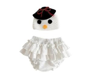Atractivo conjunto de fotografía infantil Combinación de mameluco y sombrero de mezcla de algodón Conjunto elegante para fotografía de recién nacido Mameluco transpirable Ha Ropa para fotografía