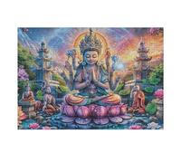 Atractivo Deidad hindú Flor de Loto Espiritual Religioso Fe Puzzle 300 Piezas para Adultos Divertido Cautivador Y Relajante Actividades Familiares 300 PCS（40x28cm）