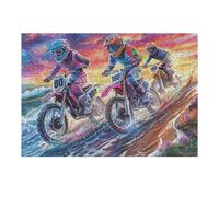 Atractivo Grupo de Pilotos de Motocross Montaña Aventura Salvaje Puzzle 300 Piezas para Adultos Divertido Cautivador Y Relajante Actividades Familiares 300 PCS（40x28cm）