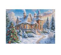 Atractivo Iglesia Montaña Campo Verde Rural Campo Salvaje Puzzle 300 Piezas para Adultos Divertido Estimulante Y Creativo Actividades Calmas 300 PCS（40x28cm）