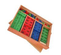 Atractivo Juego de Sellos para Que los Niños Practiquen Habilidades Matemáticas, con Caja de Madera con Coloridos Azulejos de Madera, 8,5 X 1,4 X 11,3 Pulgadas