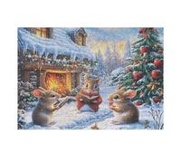 Atractivo Pareja de Ardillas Pino Bosque Vida Silvestre Naturaleza Salvaje Puzzle 300 Piezas para Adultos Divertido Desafiante Y Relajante Ideal para Actividades En Casa 300 PCS（40x28cm）