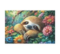 Atractivo Perezoso Bosque Florido Vida Silvestre Naturaleza Salvaje Rural Bonito Sereno Puzzle 1000 Piezas para Adultos Divertido Estimulante Y Creativo Actividades Calmas 1000 PCS（75x50cm）