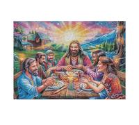 Atractivo Última Cena Jesús Religioso Fe Espiritual Puzzle 300 Piezas para Adultos Divertido Estimulante Y Creativo Actividades Calmas 300 PCS（40x28cm）