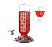 Atractivos comederos para colibríes con fosos: ¡mantén tu alimento fresco! (rojo)