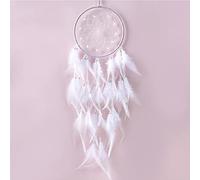 Atrapa de Sueños, Dreamcatcher con Plumas, Hechos a Mano Sensor de Sueños para Dormitorio Casa Decoración, Gran Vintage Sensor de Sueños de Pared Móvil Adorno Colgante Dormitorio Blanco)