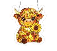 Atrapa luz solar para ventana, 19 x 19 cm, rompecabezas plano 2D, dije de vaca acrílico, adorno acrílico para ventana, lámina acrílica ópticamente transparente inastillable para balcón, vidrio