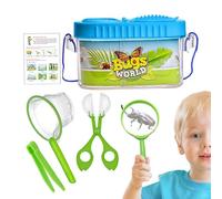 Atrapa moscas para niños, kit de colección de moscas para niños, jaula transparente con visor y lupa, herramienta educativa para camping, patio, playa, aula, actividades de escuela en casa