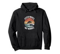 Atrapa Olas No te Preocupes Tortuga Surf Retro Mar Sudadera con Capucha