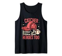 Atrapa porque los lanzadores también necesitan héroes, béisbol divertido Camiseta sin Mangas