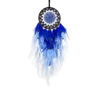 Atrapa Sueños Dreamcatcher, Crochet Azul Pluma Cuerda Atrapasueños Tejido Hogar Habitación Colgante Tradicional para Niñas Dormitorio Decoración para Colgar En La Pared, Adorno De Boda Hecho A Ma