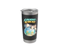 Atrapado en el acto Regalo divertido del amante del gatito Vaso térmico de acero inoxidable de doble pared