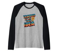 Atrapado por Mi Propia Idea Quedó Atrapado Divertido Meme Trampa Camiseta Manga Raglan