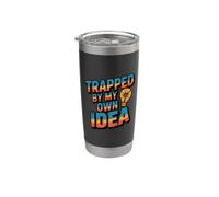 Atrapado Por Mi Propia Idea Quedó Atrapado Divertido Meme Trampa Vaso térmico de acero inoxidable de doble pared