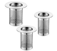 Atrapador de pelo para desagüe de ducha, 3 tamaños, filtro de bandeja de ducha, colador de drenaje de bañera de acero inoxidable para fregadero de baño