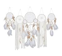 Atrapadores de sueños - 5 piezas Boho, portátil para dormitorio | de pared tejida en marameo, Boho Versátil para decoración de pared