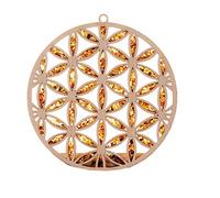 Atrapaluz Ámbar en Madera de Abedul Flor de la Vida decoración para la Ventana, Ø 10