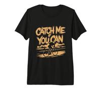 Atrápame si Puedes Andar en Bicicleta | Divertido Equipo Retro para Ciclistas Camiseta Premium