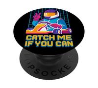 Atrápame si puedes Retro Racer Go Kart Race PopSockets PopGrip Adhesivo