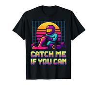 Atrápame si puedes Retro Racer Pixel Art Go Kart Race Camiseta