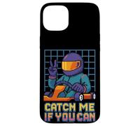Atrápame si puedes Retro Racer Pixel Art Go Kart Race Carcasa para iPhone 15 Plus