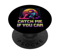Atrápame si puedes Retro Racer Pixel Art Go Kart Race PopSockets PopGrip Adhesivo