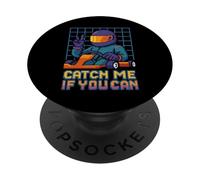Atrápame si puedes Retro Racer Pixel Art Go Kart Race PopSockets PopGrip Adhesivo