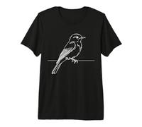Atrapamoscas Cerillo Arte Lineal Ornitólogo Camiseta Premium