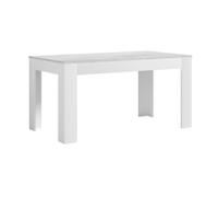 Atrapamuebles - Mesa Comedor Extensible de 138 a 178 cm - Modelo Astrid - Melamina 138 x 80 x 75 cm - Fabricada en EU - Color Blanco y Cemento