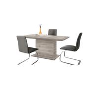 Atrapamuebles - Mesa de Salón Extensible con Pata Central - Modelo Zumba - Extiende de 160 a 200 cm - Mueble de Salón 160 x 90 x 76,6 cm - Fabricado en UE - Color Roble Arena