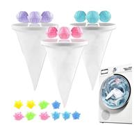 Atrapapelusas para Lavadora,3 Piezas Removedor Flotante Reutilizable con 10 Bolas | Limpiador de Pelo de Mascota para Lavadora - Hogar Camisas Viajes Diarios Telas Pelusas Ropas Perro Limpieza