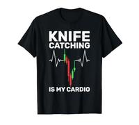 Atrapar Cuchillos es mi Cardio - Comerciantes de Humor Divertidos Camiseta gráfica económica, Hombre, Negro, S